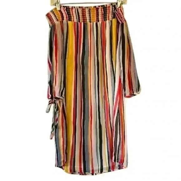 a.n.a. Off the Shoulder Striped Dress, size Medium - Picture 2 of 4